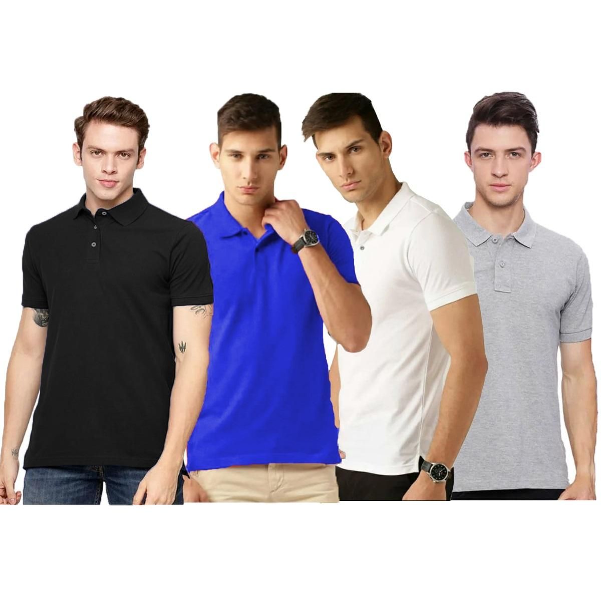 Tees - Polo Matte Essentials: Pack of 4 Men's T-Shirts