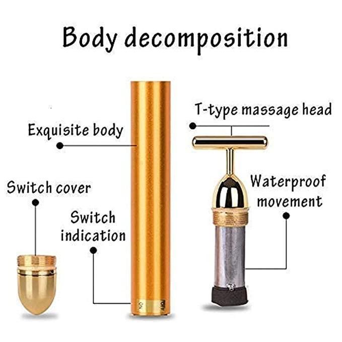 RadiantGlo 24K Gold Electric Facial Massage Roller – Luxury Skin Rejuvenation Tool