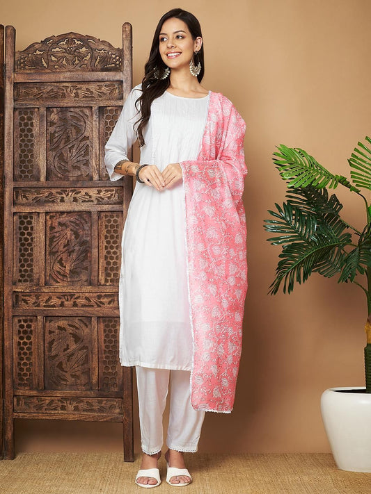 Ethnic Ensemble - Embroidered Serenity Kurta Set