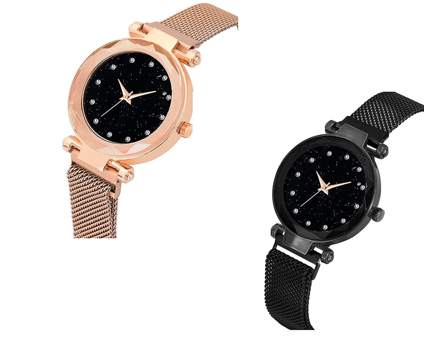 Fashion Accessories - Gilded Elegance Women's Metal Watch Combo