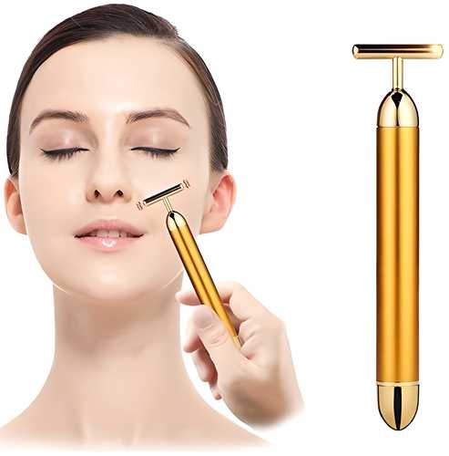 RadiantGlo 24K Gold Electric Facial Massage Roller – Luxury Skin Rejuvenation Tool