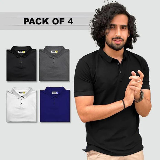 Tees - Classic Comfort Polo Set - Assorted Polo T-Shirt Pack Of 4