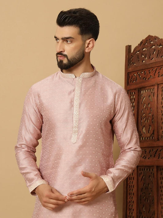 Ethnic Ensemble - Heritage Elegance Jacquard Kurta Pyjama Set